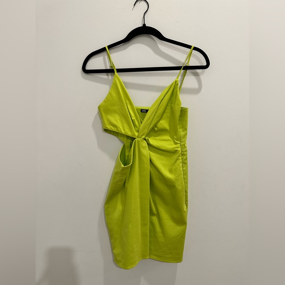 Zara lime green mini dress